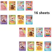 8/16pcs Sweet Dessert Cake Puzzle Stickers, Fruit Cake DIY Dress Up Sticker Decals, Holiday Party Gift Bag Filler Stickers, Birthday Gift Craft Sticker - Multicolor - View 6
