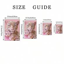 1 pieza Cuadro de arte de pared Impresión en lienzo de leopardo rosa glamoroso | Decoración rosa de moda coqueta para dormitorio, sala de estar u oficina, póster, artículos esenciales para dormitorio universitario, regalo para ella, sin marco o enmarcado