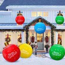 1 كرة زخرفية منفوخة بعبارة "عيد ميلاد مجيد"، زينة حديقة عيد الميلاد، زينة شجرة عيد الميلاد معلقة، ديكور حفلة عيد الميلاد الخارجية، كرة عيد الميلاد المنفوخة، ديكور منزلي لعيد الميلاد، ديكور غرفة في فصل الشتاء