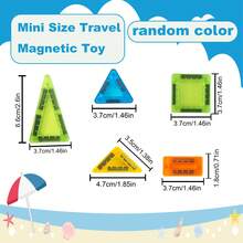 Miniaturowe płytki magnetyczne, 24/36 elementów magnetycznych klocków w żelaznym pudełku, magnetyczne zabawki w rozmiarze podróżnym, zestaw konstrukcyjny STEM do podróży dla chłopców i dziewcząt w wieku 3+