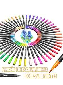 100 Dual Brush Marker Pens Kit, 100 Color Art Marker Set With Fine And Brush Tip Markers For Coloring Books. - 100 màu/bộ - Xem 3