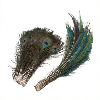 12 قطعة من ريش الطاووس الاصطناعي بطول 25-35 سم للأشغال اليدوية وديكور الحفلات والمنزل وتزيين المزهريات والإكسسوارات