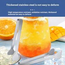 3pcs Stainless Steel Creative Food Tongs, Kitchen Sugar Cube Clip, Hand-Shaped Snack Chip Clip, Non-Slip Ice Tongs, Family Dinner Supplies, Christmas Party Supplies