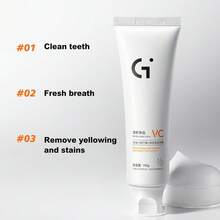 110g Pasta de dientes blanqueadora con bicarbonato de sodio y vitamina C - Refresca el aliento, elimina las manchas, blanquea los dientes, protege las encías, fórmula de limpieza profunda y pulido para una sonrisa talla grande brillante y saludable, apta para uso en el hogar y viajes