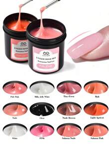 5.29盎司法式亚克力凝胶，UV/LED裸粉色，完美适用于法式美甲，硬凝胶配方，持久耐用，富含滋养成分，美甲配件