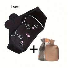 1 件可重复使用热水袋和腰部加热器，无需电力，热水袋，可拆卸冷热敷包，便携式暖水袋，家居用品 - 彩色 - 查看 9