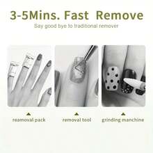 UR SUGAR 50ml Nail Gel Remover 3-5 Minutes Soak-Off UV Gel Polish Quick Cleaner Manicure Semi Permanent Varnish Nails Art Tools - 無色 - 查看 9