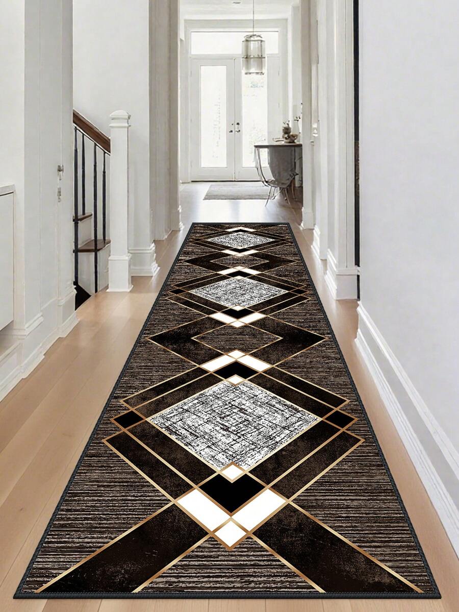 1pc Printed Carpet, Suitable For Bedroom, Hallway, Etc., Absorbent & Soft, Easy To Clean, Also Can Be Used As Kitchen Decor, Kitchen Mat, Faux Wool Material, Stain-Resistant, Indoor & Outdoor Use, Applicable For Entrance, Bedroom, Home Decor, Multiple Colors Available, Also Suitable For Living Room, Bedroom, Laundry Room, Machine Washable.