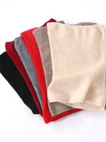 1件装女士100%纯羊毛菱形图案围脖，秋冬季保暖耳挂式面罩针织羊毛颈套围巾头带多功能