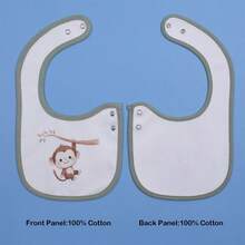 8pcs/Set Cartoon Print Soft Adjustable Snap Bibs, Waterproof Baby Feeding Burp Cloths, Suitable For Spring, Summer, Autumn And Winter