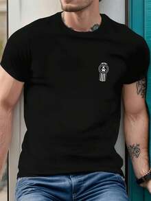 Camiseta con Logotipo de Kenworth Camiseta de algodón puro de 220 g/m2 con cuello redondo, informal, moderna y con estampado de doble cara para hombre (1 unidad) - Negro - Ver 2