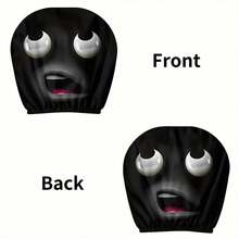 2 capas engraçadas para encosto de cabeça de carro - Design sem enchimento, fácil instalação, adequado para todos os veículos - Perfeito para Halloween, Natal, uso diário - Decoração com rostos engraçados - Acessórios para interior de carro para homens e mulheres - Sem necessidade de acolchoamento adicional, acessórios para carro, decorações de Natal, design peculiar, material leve, compras de Natal, ideal para o Natal