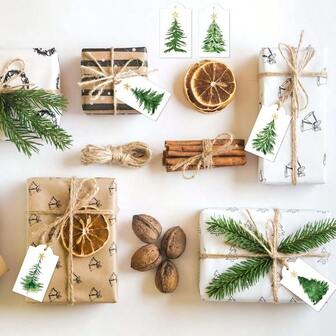 60/30/10/1 pieza Etiquetas colgantes de regalo de Navidad con cuerda, tarjetas pequeñas de árbol de Navidad verde, etiquetas colgantes para decoración de regalos, decoración de cajas, etiquetas de regalo con árbol de Navidad en acuarela y estrellas doradas - Etiquetas colgantes festivas de vacaciones para envolver y decorar cajas, envoltura de regalo rústica | Etiquetas de regalo artísticas | Etiquetas de cuerda natural