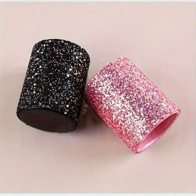 Glitter Makeup Brush Holder - Shiny Pink & Black Sequin Cosmetic Bag, Large Capacity Travel Toiletry Bag, Fashionable Pencil Case, Ideal For Brushes And Beauty Essentials, Makeup Storage For Travel | Glittery Appearance | Durable Storage Box