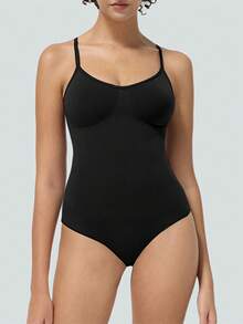 Women Seamless Bodysuit Shapewear Slimming - 黑色 - 查看 1