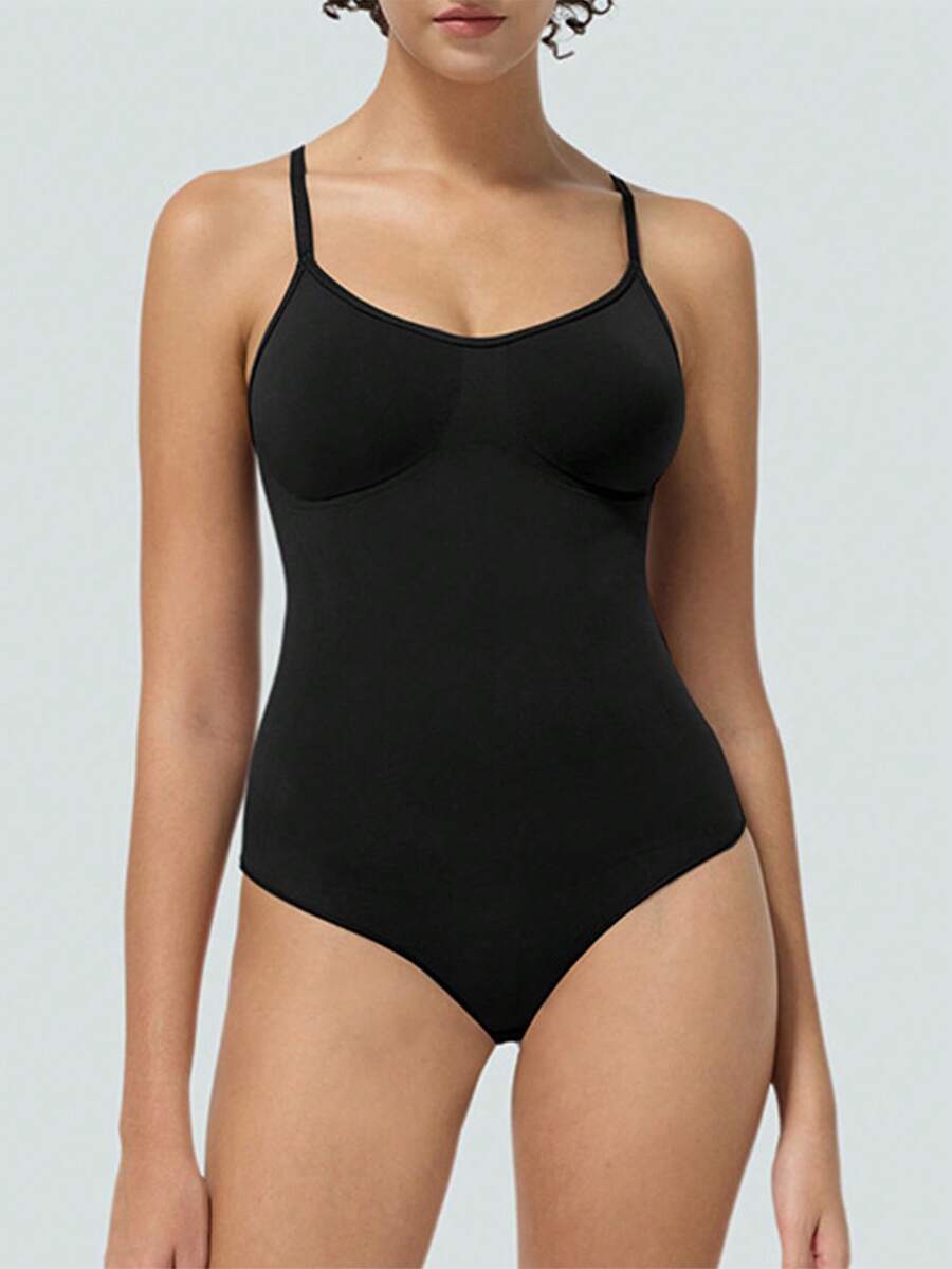 Women Seamless Bodysuit Shapewear Slimming - 黑色 - 查看 1
