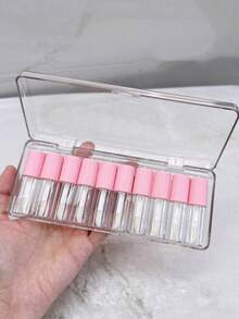 1 Bộ chai đựng mẫu son bóng mini, tuýp son môi rỗng, lọ đựng son tint, hộp đựng dầu dưỡng môi & son dưỡng môi, chai đựng có thể nạp lại khi đi du lịch - Nhiều màu - Xem 12