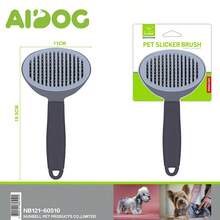 Haarkamm für Katzen und Hunde, Selbstreinigender Kamm für Haustiere, Presskamm zur Massage und Haarentfernung, Langhaarige Haustiere, Entwirrungskamm für große Hunde, Einfarbiger ovaler automatischer Haarentfernungskamm – Grobe Nadel