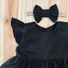 Vestido preto três marias c/ faixa laço