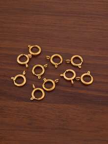 10Pcs 18K Gold Plated 5-18mm Circle Spring Buttonr Stainless Steel Clasps Hooks End Connectors For DIY Bracelet Necklace Clasps Jewelry Making Accessories - Spring Buckle - View 7