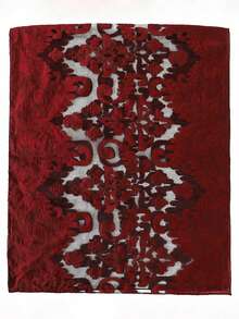 1pc Women Vintage Bohemian Style Elegant Paisley Embroidered Silk Lightweight Cutout Scarf/Shawl, Suitable For Daily Wear For Dress - Red - View 3