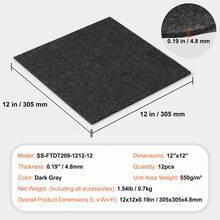 Carpet Tiles Peel And Stick, 12" X 12" Squares Self Adhesive Carpet Floor Tile, Soft Padded Carpet Tiles, Easy Install DIY For Bedroom Living Room Indoor Outdoor (12 Tiles, Dark Gray) - Màu xám đen - Xem 7
