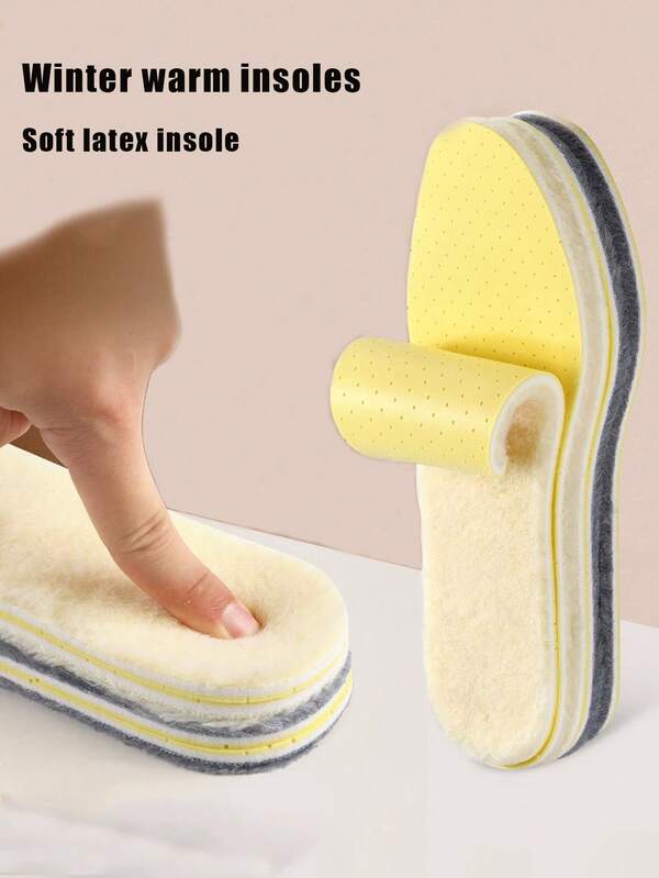 QKC 1 par de plantillas acolchadas, adecuadas para clima frío, plantillas esponjosas en todos los tamaños, cómodas y cálidas, unisex, adecuadas para uso en interiores y exteriores en invierno