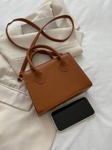 Bolso minimalista de unicolor para mujer para uso diario - Marrón - Ver 5