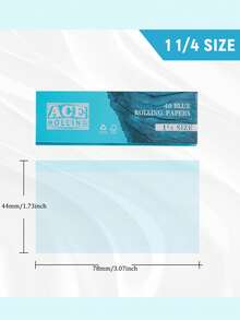 2000 张/50 册 - 卷烟纸 11/4 卷烟纸 - 蓝色和绿色未漂白卷烟纸 - 天然阿拉伯胶卷烟纸 - 44*78 毫米 蓝色和绿色卷烟纸 - 经典超薄卷烟纸燃烧顺畅。 - 彩色 - 查看 8