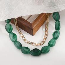 Mydear 1 Pair Elegant Vintage Geometric Alloy & Resin Stud Earrings, Suitable For Women's Daily Wear