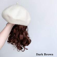 Ladies' Simple And Versatile Beret With Slouchy Short Curly Hair, Heat-Resistant Synthetic Hair, Breathable And Comfortable Outdoor Casual Hat, Suitable For Daily Wear - Multicolor - View 9