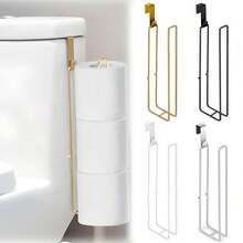 Giá đựng giấy vệ sinh không cần khoan, giá treo khăn/giấy vệ sinh bằng sắt mỹ thuật, móc treo khăn, không cần khoan lỗ trên tường, thích hợp để lưu trữ trong nhà bếp và phòng tắm, phụ kiện phòng tắm, vật dụng thiết yếu cho mùa tựu trường. - Nhiều màu - Xem 2