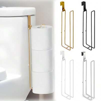 No Drill Toilet Paper Holder, Iron Art Bathroom Tissue/Towel Rack, Towel Hanger, No Need To Drill Holes On Wall, Suitable For Kitchen And Bathroom Storage, Bathroom Accessories, Essential For Back To School Season