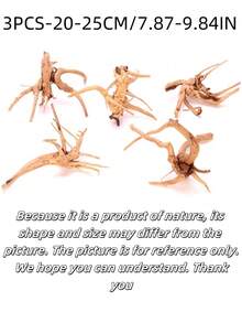4PCS Natural Driftwood Sunken Wood Rhododendron Wood, Suitable For: Crawling, Aquatic Pet Terrarium, Aquarium, Aquarium Decoration - Random Shape