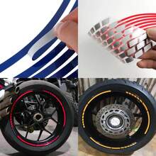AD Motorcycle Sticker Car Tire Decals Trim Strips Universal Reflective Bike Wheel Sticker Waterproof Wheel Rim Tape 18"
