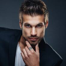 Mens Punk Lion Head Crown Animal Wedding Promise Ring Stainless Steel Gothic Cocktail Party Biker Band - 銀色 - 查看 5