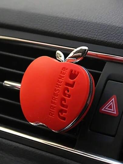 1pc Pink Apple Shaped Car Air Freshener, Floral Scented - Decorative Vent Clip Design, Includes Fragrance Insert, Ideal For Vehicle Interior Accessories, Car Freshener | Apple Shape Design | Long-Lasting Air Freshener
