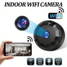 1pc Indoor Remote Hidden Camera, Wireless Indoor Camera, Suitable For Family WiFi Pet Camera, Mobile Phone Video Surveillance Camera, Baby/Pet Camera, Smart Phone Application, House Camera, 2.4 GHz WiFi Wireless Camera, Continuous Recording, Nanny Room Camera, Suitable For Bedroom, Wireless Home Monitoring System, With AI Motion Detection, Two-Way Call, Night Vision, Alarm, Compatible With Alexa. Holiday Gifts.