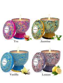 4-Piece Set, Tall Cup Fragrance Candle Decompression Gift Set, 100% Soybean, Durable, Suitable For Home Perfume, Holiday Decorations, Halloween Christmas Gifts, Wedding Decorations