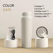 1500 mAh*2 Akumulatorowy blender sokowirówkowy 650 ml, zawiera 1 jednostkę główną, 1 pokrywkę na kubek, 1 kubek, dużą pojemność, wielofunkcyjny sokowirówka do owoców, mini blender, łatwy do czyszczenia, do przygotowywania koktajli mlecznych, smoothie, soków, idealny do domu i podróży