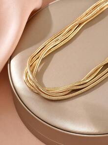 1 Stück Klobige Schlangenkette Halskette, Modische minimalistische Schlüsselbein-Kette Punk Chic Luxus Halskette für Damen, geeignet für den täglichen Gebrauch und Partys