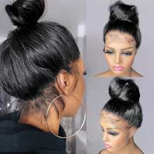 bling hair 360 Full Lace Wigs Straight Human Hair Wigs 360 Lace Frontal 30 32 Inch Transparent Lace Front Wigs Human Hair 180 Density Brazilian Human Hair Wigs Pre Plucked For Women 13x4 13x6 Straight Lace Frontal Human Hair Wigs 6x4 7x5 Glueless Human Hair Wigs Wear And Go 9x6 Lace Closure Wigs HumanHair - Natural Black - 查看 4