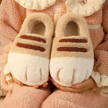 Plush Cat Paw Slippers,Non-Slip Soles, Cozy And Cute SlippersChristmas - Pink - View 8