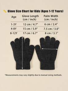 3 Pairs Kids Elastic Knit Gloves, Boys Girls Warm Gloves, Solid Color Fingerless Gloves, Suitable For Daily Casual Wear, Outdoor Cold Protection And Playing In Snow - 3PCS - View 3