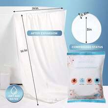 12 Packs 56'' X 28'' Large Compressed Towel, Disposable Cotton, Thick Paper, Reusable, Suitable For Hiking Camping Beach Swimming Traveling - As Pic - View 2