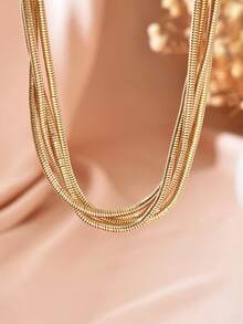 1 Stück Klobige Schlangenkette Halskette, Modische minimalistische Schlüsselbein-Kette Punk Chic Luxus Halskette für Damen, geeignet für den täglichen Gebrauch und Partys