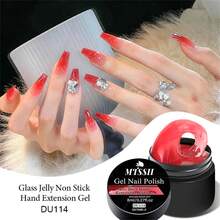 Mtssii 4PCS/Set 8ml Glass Jelly Non Stick Hand Extension Gel Nail Polish For 3D Carved Flower Nail Art Acrylic Gel Varnish Solid Builder Gel,Nail Art Building UV Gel Milky Jelly Hard Gel For Nail Painting Carving Tools - 彩色 - 查看 3