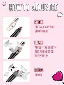 Misslyn Long-Lasting High-Pigment Lip Liner Pencil, Creamy Gel Formula, Smooth Application, Natural Makeup Effect, Can Be Sharpened With Pencil Sharpener, High Color Payoff, Creates Natural Lip Look, Long-Lasting Matte Finish Lip Liner Pencil, Smudge-Proof - 14 - View 4