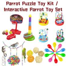 5 件/套鹦鹉训练玩具、鹦鹉智力玩具、篮球架、堆叠环、鸟球、仓鼠咀嚼开发、老虎鹦鹉玩具、鹦鹉智力训练玩具、鹦鹉篮球咀嚼球、迷你篮球架桌面玩具 - 彩色 - 查看 3