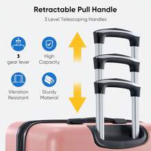 20/24/28 英寸轻便硬壳行李箱 - 可扩展 ABS 材质万向轮行李箱，配备 TSA 海关锁、360° 静音轮和伸缩拉杆，适合旅行，可随身携带。这款行李箱经久耐用，男女皆宜，适合度假、商务出行。大容量设计，是旅行必备单品，也是旅行配件、旅行收纳整理的理想之选。 - 粉色 - 查看 8